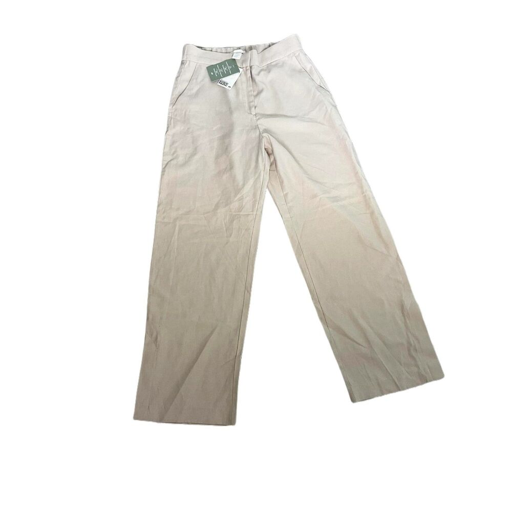 H&M Beige Wide-Leg Pants, Size 10, New With Tags
